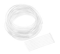sourcing map Flexible PVC Tubing, 5mm ID x 6mm OD - 13.1 Feet Long Clear Vinyl Water Pipe, Lightweight Plastic Hose Water Pipe with Zip Ties for Aquaponics, Air Hose, Irrigation