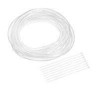 sourcing map Flexible PVC Tubing, 6mm ID x 8mm OD - 13.1 Feet Long Clear Vinyl Water Pipe, Lightweight Plastic Hose Water Pipe with Zip Ties for Aquaponics, Air Hose, Irrigation