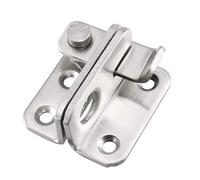 sourcing map Flip Door Latch 201 Stainless Steel 45x40mm Gate Latch Left Open Hasp Slide Lock with Padlock Hole, Silver Tone