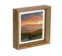 sourcing map Floating Frame, 6 x 6 Inch Natural Wood Pictures Frames for Pressed Flowers Standing Wall Hanging Picture Collection, Natural Wood