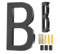 sourcing map Floating House Letters, 5 Inch Acrylic Modern Address Letter for Outside with Nails Kit for Home Street Office Mailbox Sign(Letter B, Black)