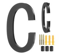 sourcing map Floating House Letters, 5 Inch Acrylic Modern Address Letter for Outside with Nails Kit for Home Street Office Mailbox Sign(Letter C, Black)