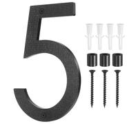 sourcing map Floating House Number, 8 Inch Black Modern Address Number ABS Digital Number 5 with Mounting Hardware for House, Door, Farm House, Street