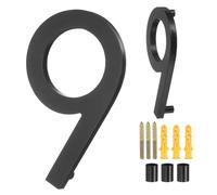 sourcing map Floating House Numbers, 5 Inch Acrylic Modern Address Number for Outside with Nails Kit for Home Street Office Mailbox Sign(Number 9, Black)