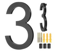 sourcing map Floating House Numbers, 5 Inch Acrylic Modern Address Number for Outside with Nails Kit for Home Street Office Mailbox Sign(Number 3, Black)
