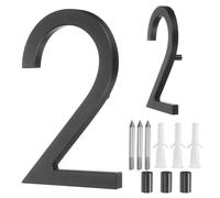 sourcing map Floating House Numbers, 5 Inch Solid Aluminum Modern Address Number for Outside with Nails Kit for Home Street Office Mailbox Sign(Number 2, Black)