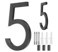 sourcing map Floating House Numbers, 5 Inch Solid Aluminum Modern Address Number for Outside with Nails Kit for Home Street Office Mailbox Sign(Number 5, Black)