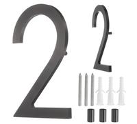 sourcing map Floating House Numbers, 7 Inch Solid Aluminum Modern Address Number for Outside with Nails Kit for Home Street Office Mailbox Sign(Number 2, Black)