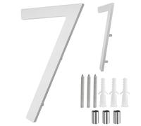 sourcing map Floating House Numbers, 8 Inch Solid Aluminum Modern Address Number for Outside with Nails Kit for Home Street Office Mailbox Sign(Number 7, Silver)