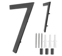 sourcing map Floating House Numbers, 8 Inch Solid Aluminum Modern Address Number for Outside with Nails Kit for Home Street Office Mailbox Sign(Number 7, Black)