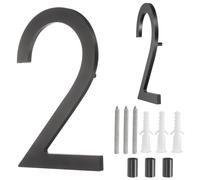 sourcing map Floating House Numbers, 8 Inch Solid Aluminum Modern Address Number for Outside with Nails Kit for Home Street Office Mailbox Sign(Number 2, Black)