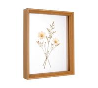 sourcing map Floating Picture Frames, 8.7x10.7/22x27cm Wooden Pressed Flower Frame Double Acrylic Pressed Flower Picture Frames Wall Tabletop Display for Photos Postcards, Natural Wood Color