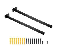 sourcing map Floating Shelf Bracket,4 Pack 20 Inch Iron Hidden Wall Mounted Shelf Supports with Screws and Expansion Tube for Wood Shelves, Hanging in Office, Living Room (Black)