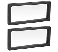 sourcing map Floating Thin Film Display Box, ABS Frame Display Case Holder 30cm x 11cm x 2cm Black for Ring Necklace Bracelet Earring Pack of 2