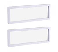 sourcing map Floating Thin Film Display Box, ABS Frame Display Case Holder 30cm x 11cm x 2cm White for Ring Necklace Bracelet Earring Pack of 2