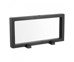 sourcing map Floating Thin Film Display Box with Base 23cm x 11cm x 2cm Black