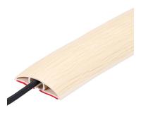 sourcing map Floor Cord Cover 4ft, Extension Cord Hider for Floor Cable Management Wire Covers Protector Prevent Cable Trips 0.47" W x 0.24" H, White Oak