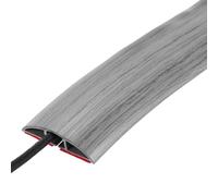 sourcing map Floor Cord Cover 4ft, Extension Cord Hider for Floor Cable Management Wire Covers Protector Prevent Cable Trips 0.47" W x 0.24" H, Grey Wood