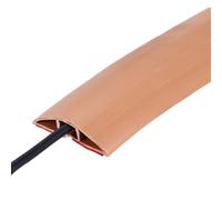 sourcing map Floor Cord Cover 4ft, Extension Cord Hider for Floor Cable Management Wire Covers Protector Prevent Cable Trips 0.47" W x 0.24" H, Brown