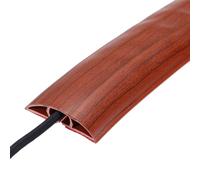 sourcing map Floor Cord Cover 6ft, Extension Cord Hider for Floor Cable Management Wire Covers Protector Prevent Cable Trips 0.47" W x 0.24" H, Walnut