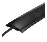 sourcing map Floor Cord Cover 8ft, Extension Cord Hider for Floor Cable Management Wire Covers Protector Prevent Cable Trips 0.47" W x 0.24" H, Black