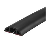 sourcing map Floor Cord Cover Cable Protector 0.4" W x 0.24" H 10ft Black Cable Management for Home Office