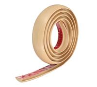 sourcing map Floor Transition Strip 1.6" 6.56ft Self Adhesive PVC Carpet to Tile Transition Edging Trim Peel and Stick Cover Strip for Uneven Floors Height 7mm, Beige Wood Grain