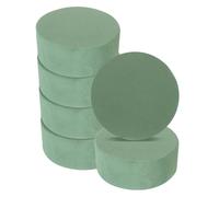 sourcing map Floral Foam Block Round 3.9 x 1.5 Inch Dry or Wet Flower Foam Bricks for Flower Arrangements Wedding Birthday Party Decorations Green, Pack of 6