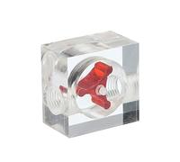 sourcing map Flow Indicator, Acrylic Water Cooling Monitoring Red Square G1/4 for PC Water Cooling System