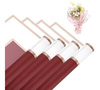 sourcing map Flower Bouquet Wrapping Paper, 57cm/22 Inch Waterproof Floral Wrapping Paper for Flower Bouquet DIY Gift, Wedding, Birthday, Valentine's Day, Pack of 20(Dark Red)