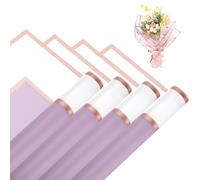 sourcing map Flower Bouquet Wrapping Paper, 57cm/22 Inch Waterproof Floral Wrapping Paper for Flower Bouquet DIY Gift, Wedding, Birthdays, Valentine's Day, Pack of 20(Purple)