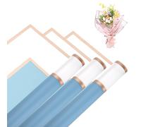 sourcing map Flower Bouquet Wrapping Paper, 57cm/22 Inch Waterproof Floral Wrapping Paper for Flower Bouquet DIY Gift, Wedding, Birthday, Valentine's Day, Pack of 10(Blue)
