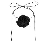 sourcing map Flower Chokers Necklace for Women, Large Velvet Flower Chokers Adjustable Long Wrap Floral Necklaces Accessories for Wedding Prom Party, Black
