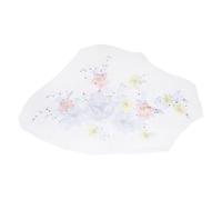 sourcing map Flower Fabric Beaded Lace Applique, 3D Sew on Flower Fabric Patches Embroidered Pearl Lace Patch with Sequins for DIY Sewing Clothing Wedding Dress Decoration(Right, White)