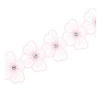 sourcing map Flower Lace Trim Ribbon, 3Yards Fabric Embroidered 5.5cm Width Polyester Applique for Wedding DIY Craft Decoration, Pink