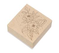 sourcing map Flower Wooden Rubber Stamp, 2"x2"x1" Decorative Wooden Stamp for DIY Crafting Scrapbooking Diary Planner Journals Cards(Camellia)