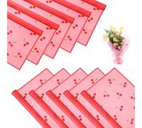 sourcing map Flower Wrapping Paper, 22 Inch Dark Red Cherry Korean Flower Paper, Waterproof Floral Bouquet Wrap for DIY Crafts Florist Supplies Wedding Birthday Gift, 10 Sheets 56x55cm