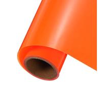 sourcing map Fluorescent Orange Heat Transfer Vinyl, 12 Inch x 5ft Iron-on Vinyl Roll for Decal Cutting, Signs, Scrapbooking, DIY Craft, Home Decoration