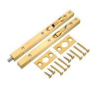 sourcing map Flush Bolt, 10-inch Stainless Steel Security Door Guard Lever Action Latch Slide Lock 2Pcs, Gold
