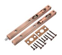 sourcing map Flush Bolt, 10-inch Stainless Steel Security Door Guard Lever Action Latch Slide Lock 2Pcs, Red Bronze