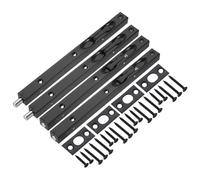 sourcing map Flush Bolt, 10-inch Stainless Steel Security Door Guard Lever Action Latch Slide Lock 4Pcs, Black