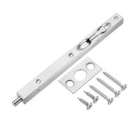 sourcing map Flush Bolt, 10-inch Stainless Steel Security Door Guard Lever Action Latch Slide Lock, Silver