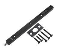 sourcing map Flush Bolt, 12-inch 304 Stainless Steel Security Door Guard Lever Action Latch Slide Lock, Black
