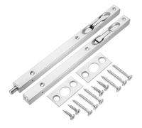 sourcing map Flush Bolt, 12-inch Stainless Steel Security Door Guard Lever Action Latch Slide Lock 2Pcs, Silver