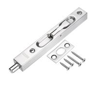 sourcing map Flush Bolt, 6-inch 304 Stainless Steel Security Door Guard Lever Action Latch Slide Lock, Silver