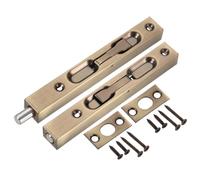 sourcing map Flush Bolt, 6-inch 304 Stainless Steel Security Door Guard Lever Action Latch Slide Lock 2Pcs, Bronze