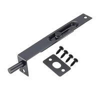 Sourcing Map Flush Bolt, 6 Inch Stainless Steel Concealed Slide Lock Latch for Wood Composite Doors, Double Doors, Black
