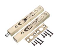 sourcing map Flush Bolt, 6-inch Stainless Steel Security Door Guard Lever Action Latch Slide Lock 2Pcs, Bronze
