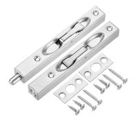 sourcing map Flush Bolt, 6-inch Stainless Steel Security Door Guard Lever Action Latch Slide Lock 2Pcs, Silver