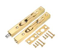 sourcing map Flush Bolt, 6-inch Stainless Steel Security Door Guard Lever Action Latch Slide Lock 2Pcs, Gold